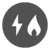 Icon mit Symbolen Blitz für Oekostrom und Flamme für Erdgas