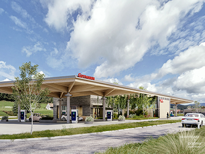 Visualisierung neue Tankstelle in Thalgau 